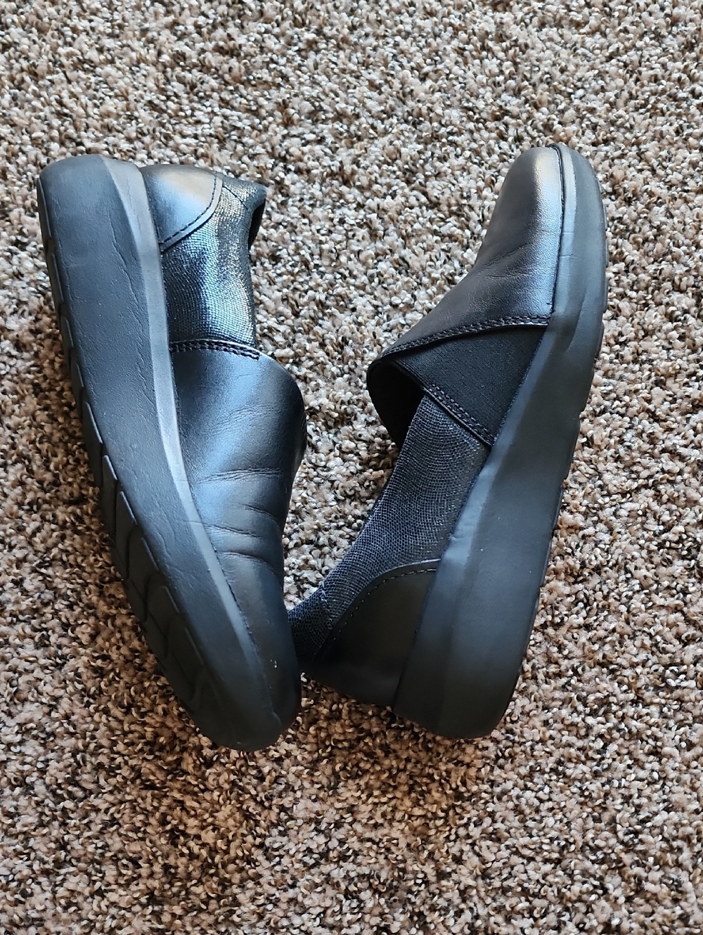 Clarks Black Slip-On Comfort Loafers